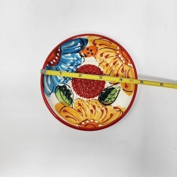 Garlic Grater Yellow Red Blue Floral Handmade And Hand Painted In Spain - Picture 5 of 7